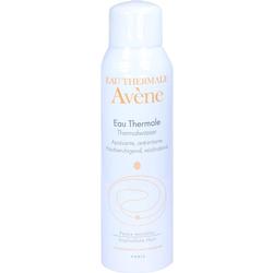 Eine weiße Sprühflasche mit der Aufschrift "Avène Thermalwasser".