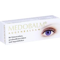 Eine Packung Medobalm Augenbalsam mit einem Bild eines Auges darauf.